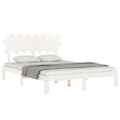 Bed Frame without Mattress Solid Wood Pine Length 200 cm White 140 cm