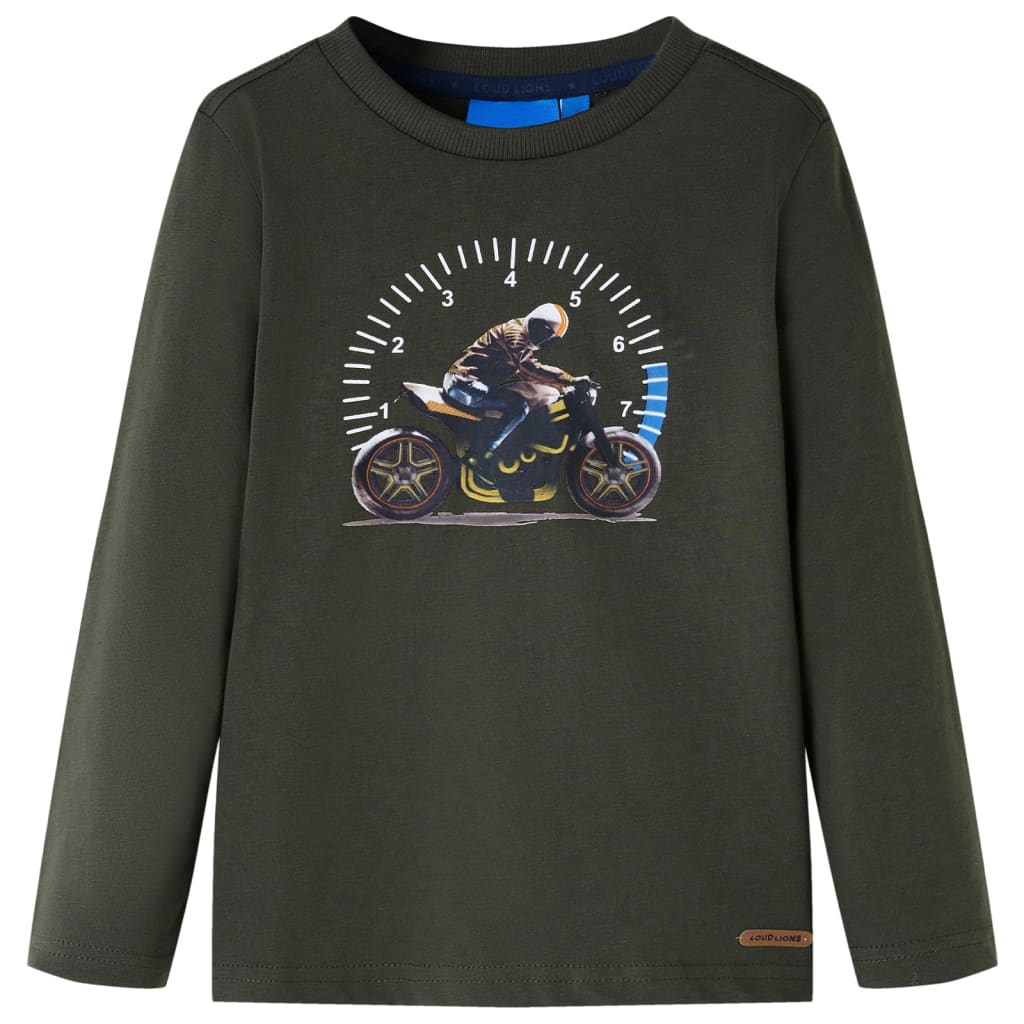 vidaXL Kids'T-shirt with Long Sleeves Khaki 104 1