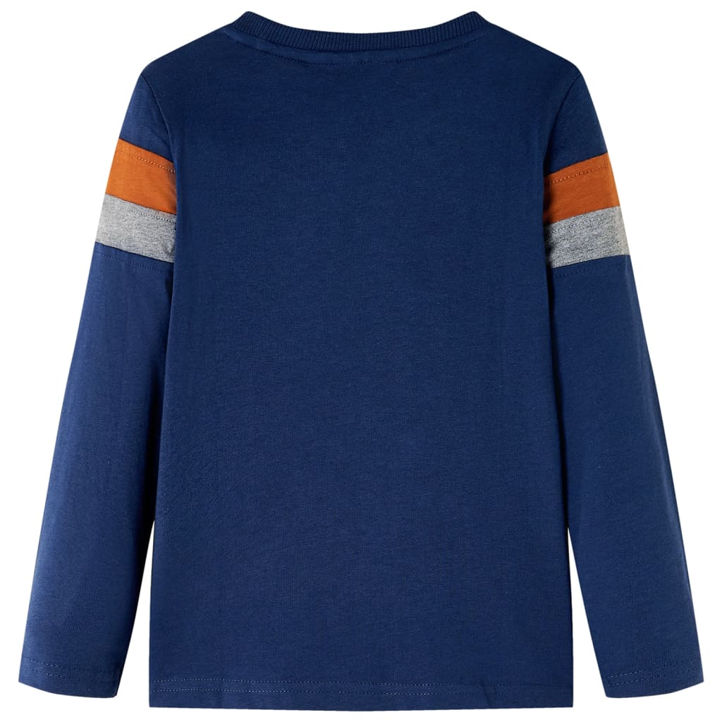 vidaXL Kids'T-shirt with Long Sleeves Navy Blue 104 2