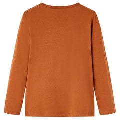 vidaXL Kids'T-shirt with Long Sleeves Cognac 116 2
