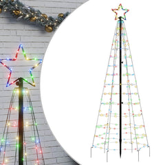vidaXL LED Christmas Tree with Spikes 220 LEDs Colourful 180 cm 2