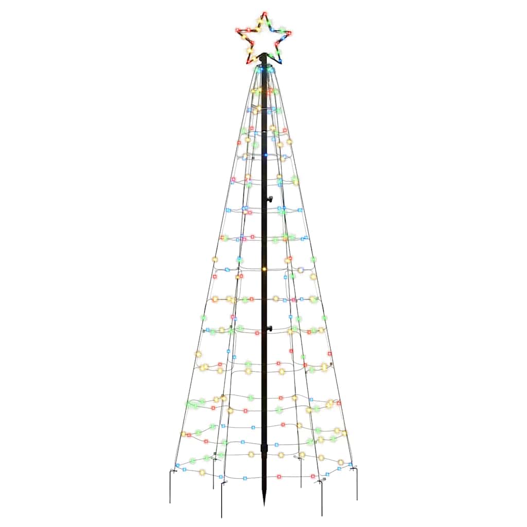 vidaXL LED Christmas Tree with Spikes 220 LEDs Colourful 180 cm 3