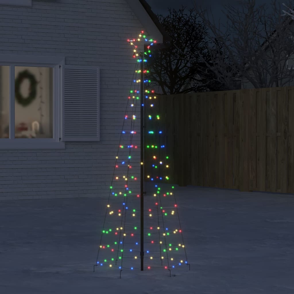 vidaXL LED Christmas Tree with Spikes 220 LEDs Colourful 180 cm 1
