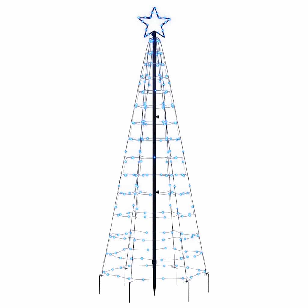 vidaXL LED Christmas Tree with Spikes 220 LEDs Blue 180 cm 3
