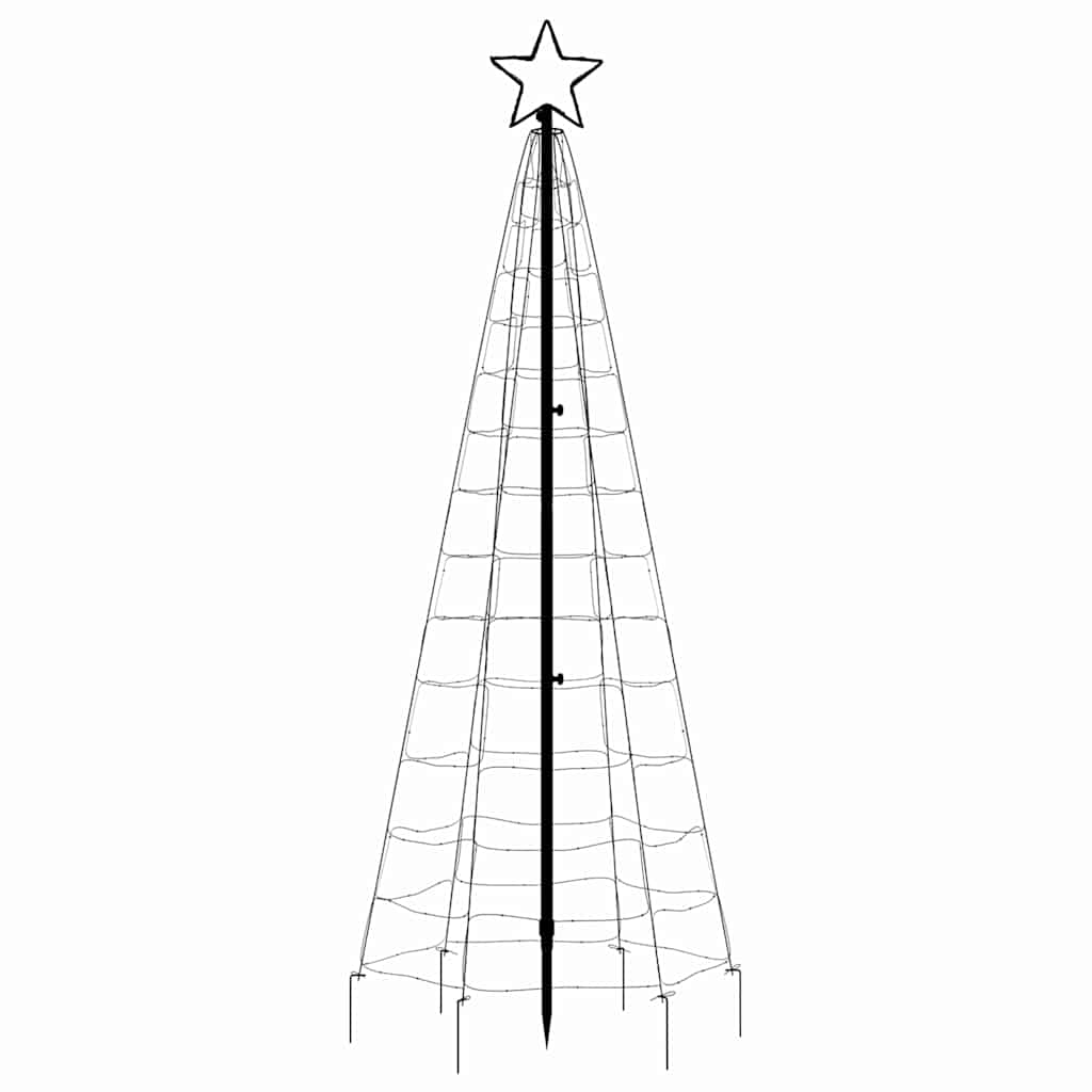 vidaXL LED Christmas Tree with Spikes 220 LEDs Blue 180 cm 4