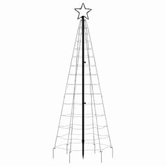vidaXL LED Christmas Tree with Spikes 220 LEDs Blue 180 cm 4