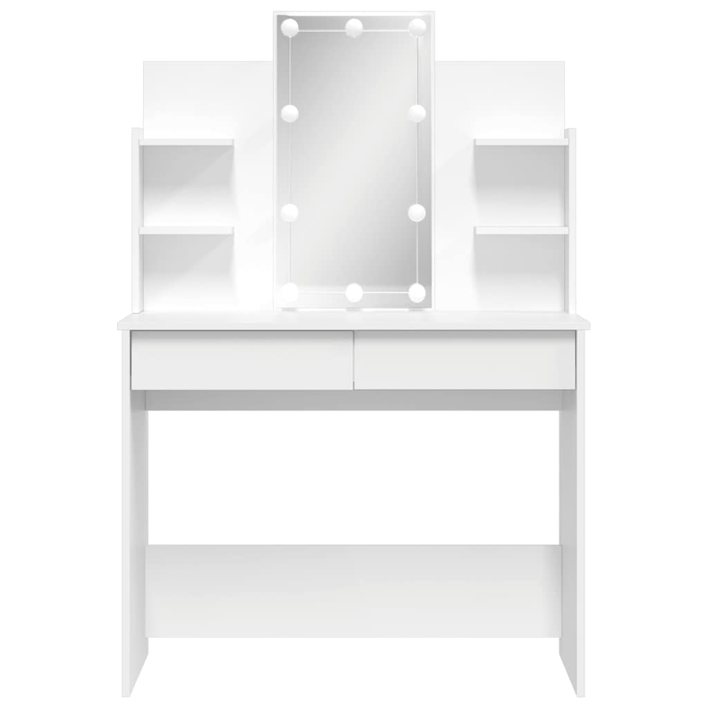 vidaXL Dressing Table with LED Lights White 96x40x142 cm 3