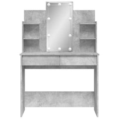 vidaXL Dressing Table with LED Lights Concrete Grey 96x40x142 cm 5