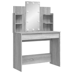 vidaXL Dressing Table with LED Lights Grey Sonoma 96x40x142 cm 3