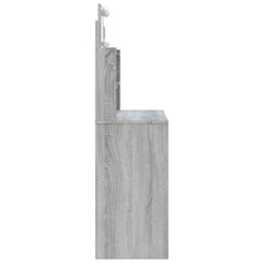 vidaXL Dressing Table with LED Lights Grey Sonoma 96x40x142 cm 6