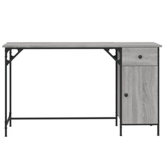 vidaXL Computer Desk Grey Sonoma 131x48x75 cm Engineered Wood 5