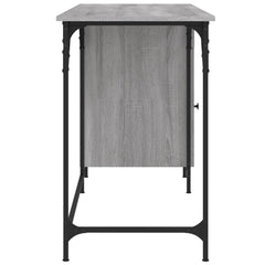 vidaXL Computer Desk Grey Sonoma 131x48x75 cm Engineered Wood 6