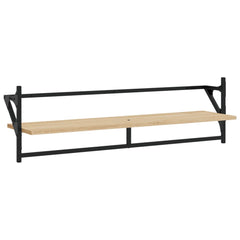 vidaXL 6 Piece Wall Shelf Set with Bars Sonoma Oak Engineered Wood 5
