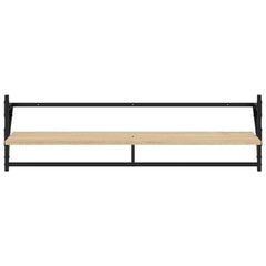 vidaXL 6 Piece Wall Shelf Set with Bars Sonoma Oak Engineered Wood 6