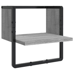 vidaXL 4 Piece Wall Shelf Set with Bars Grey Sonoma Engineered Wood 6