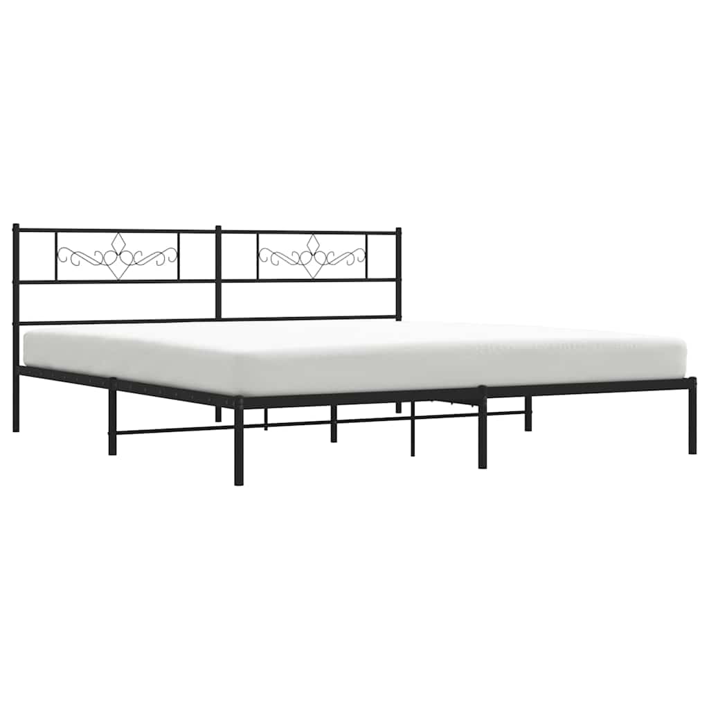 vidaXL Bed Frame | Black | Powder-Coated Steel | 193x203 cm | Bed Frame 5