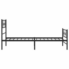 vidaXL Metal Bed Frame without Mattress with Footboard Black 80x200cm 6