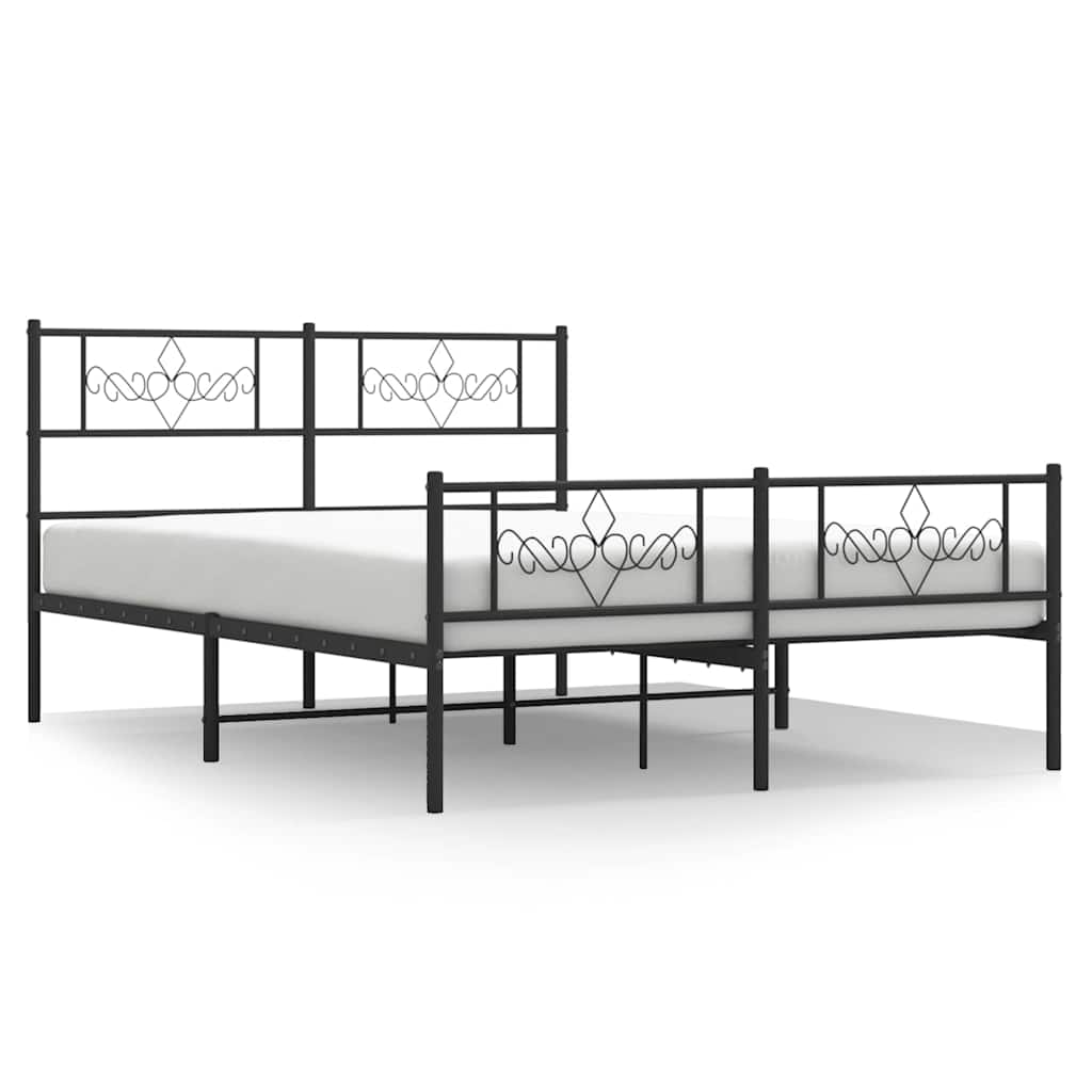 vidaXL Bed Frame | Black | Powder-Coated Steel | Double | Bed Frame 2