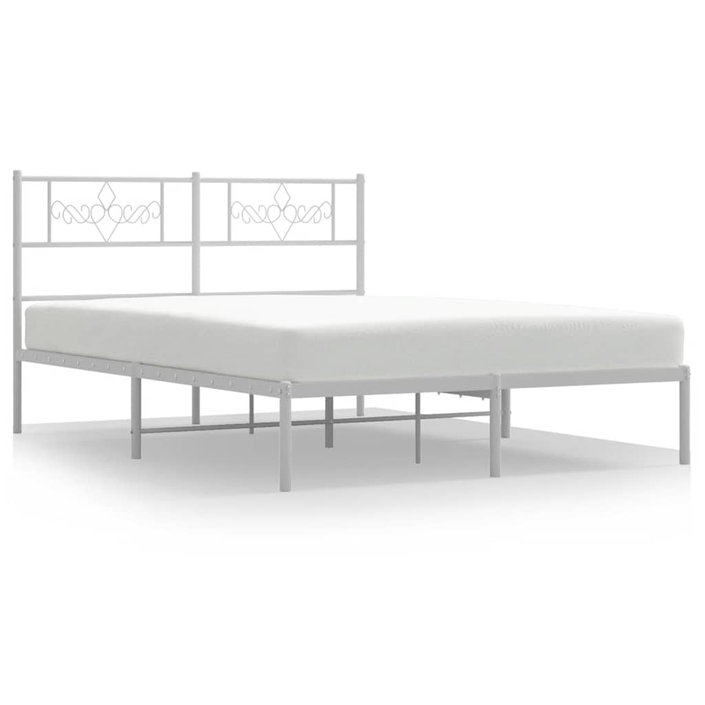 vidaXL Bed Frame | White | Powder-Coated Steel | King | Bed Frame | Rectangular 2