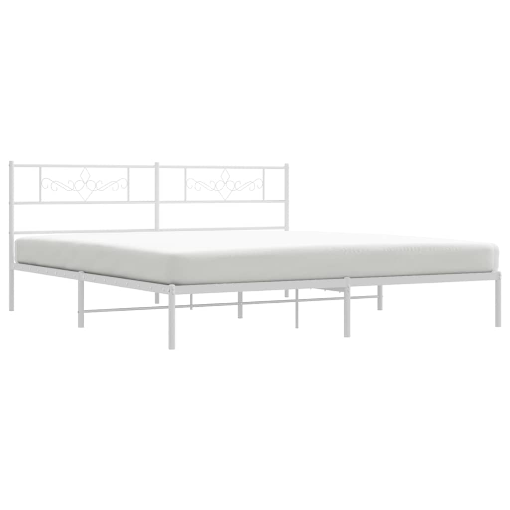 vidaXL Bed Frame | White | Powder-Coated Steel | Double | Bed Frame 5