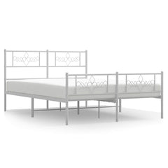 vidaXL Bed Frame | White | Powder-coated steel | Double size | Bed Frame 2