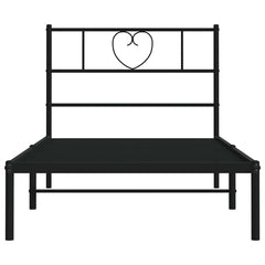 vidaXL Metal Bed Frame without Mattress with Headboard Black 100x200cm 6