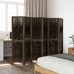vidaXL Room Divider 6 Panels Dark Brown Solid Wood Paulownia 3