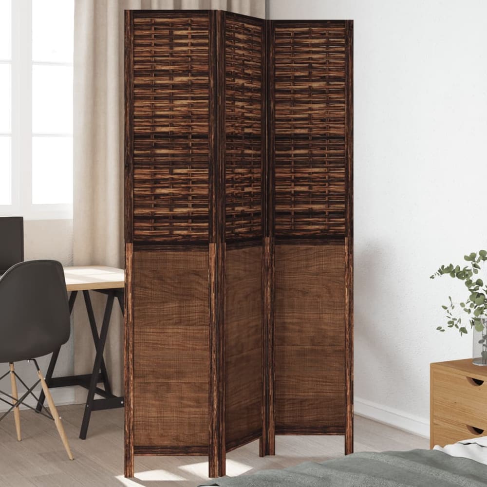Room Divider Panels Dark Brown Solid Wood Paulownia 40 x 200 cm 3