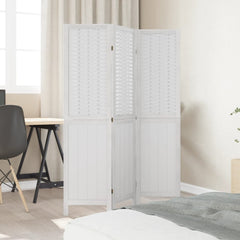 vidaXL Room Divider 3 Panels White Solid Wood Paulownia 3