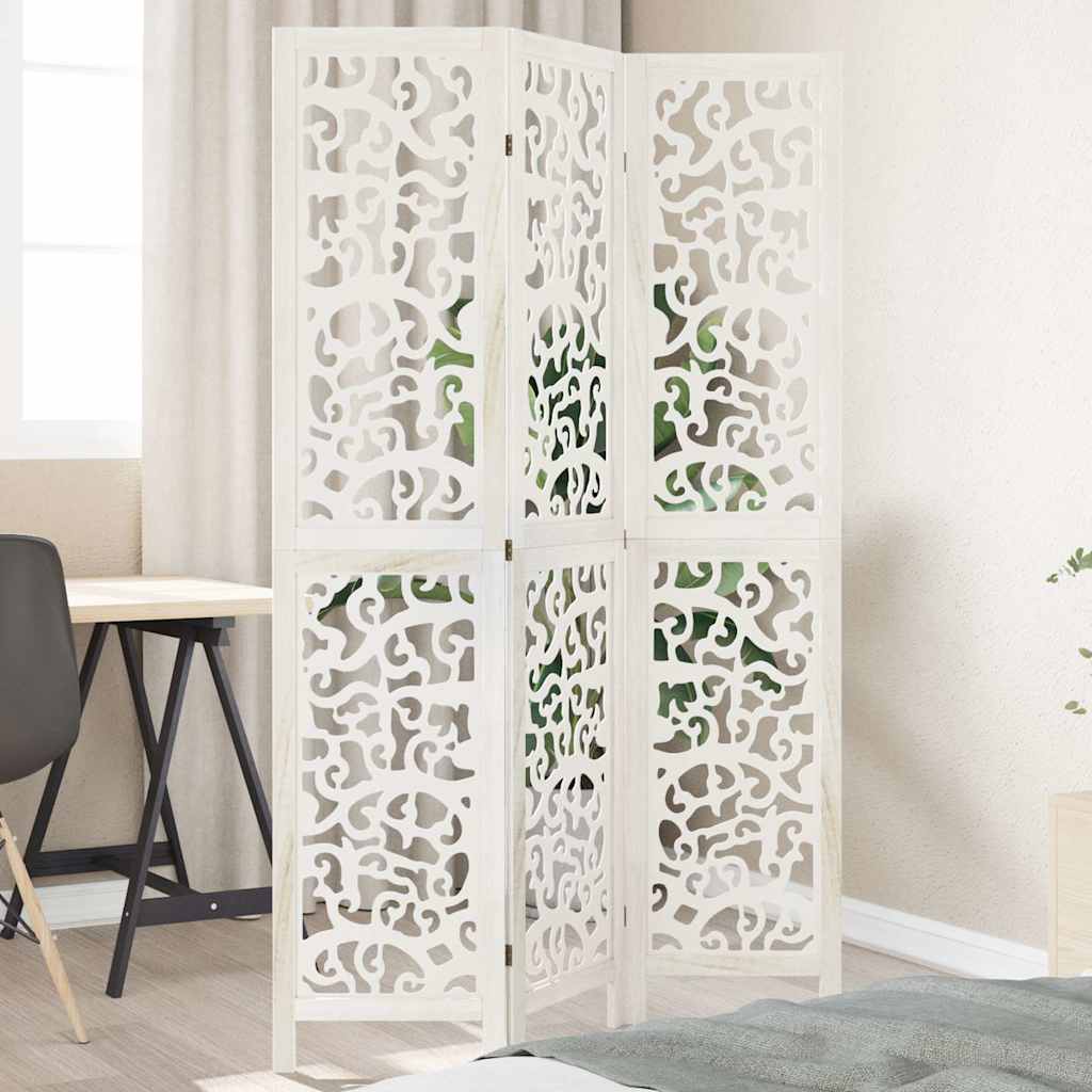 Room Divider Panels White Solid Wood Paulownia 40 x 180 cm 3