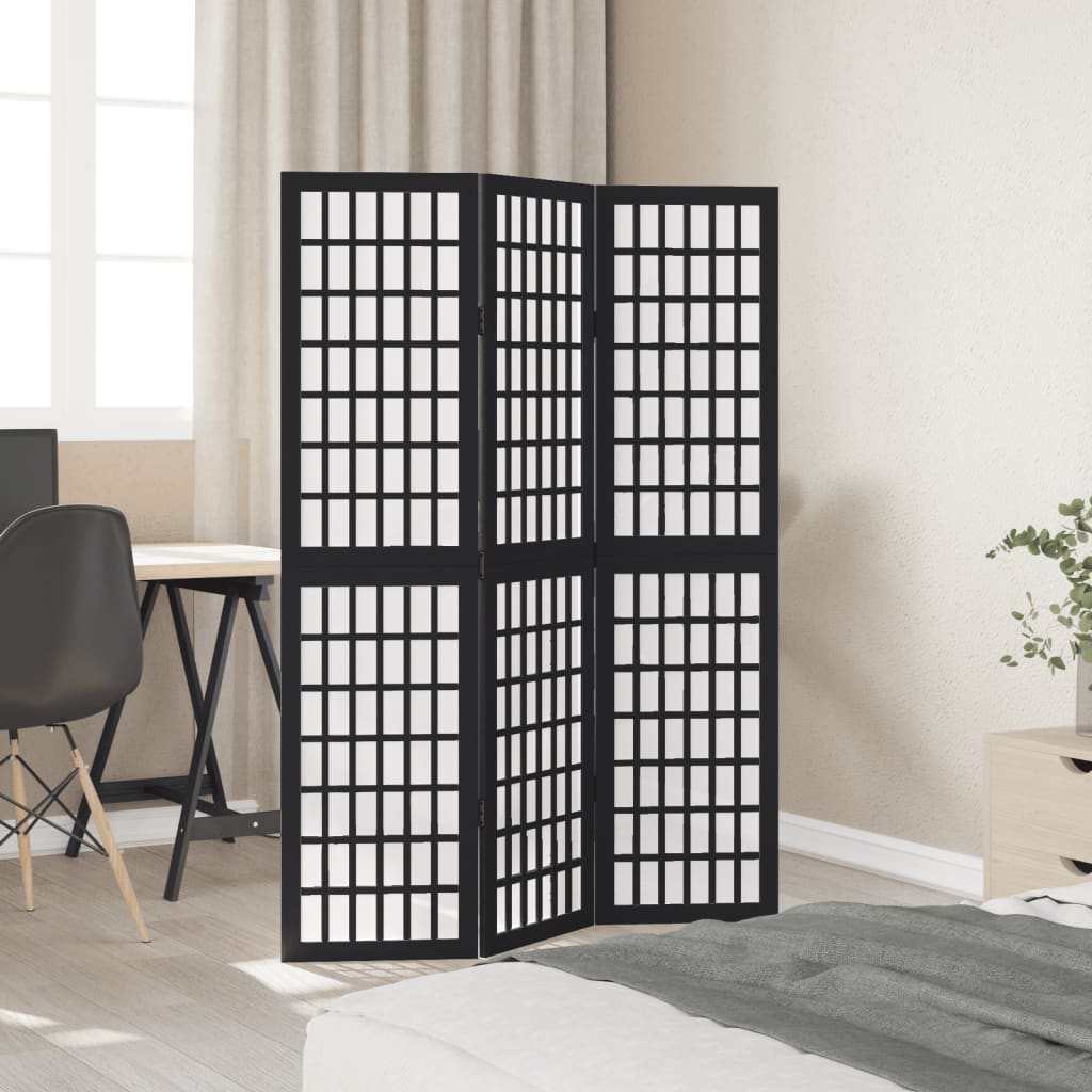 Room Divider Panels Black Solid Wood Paulownia