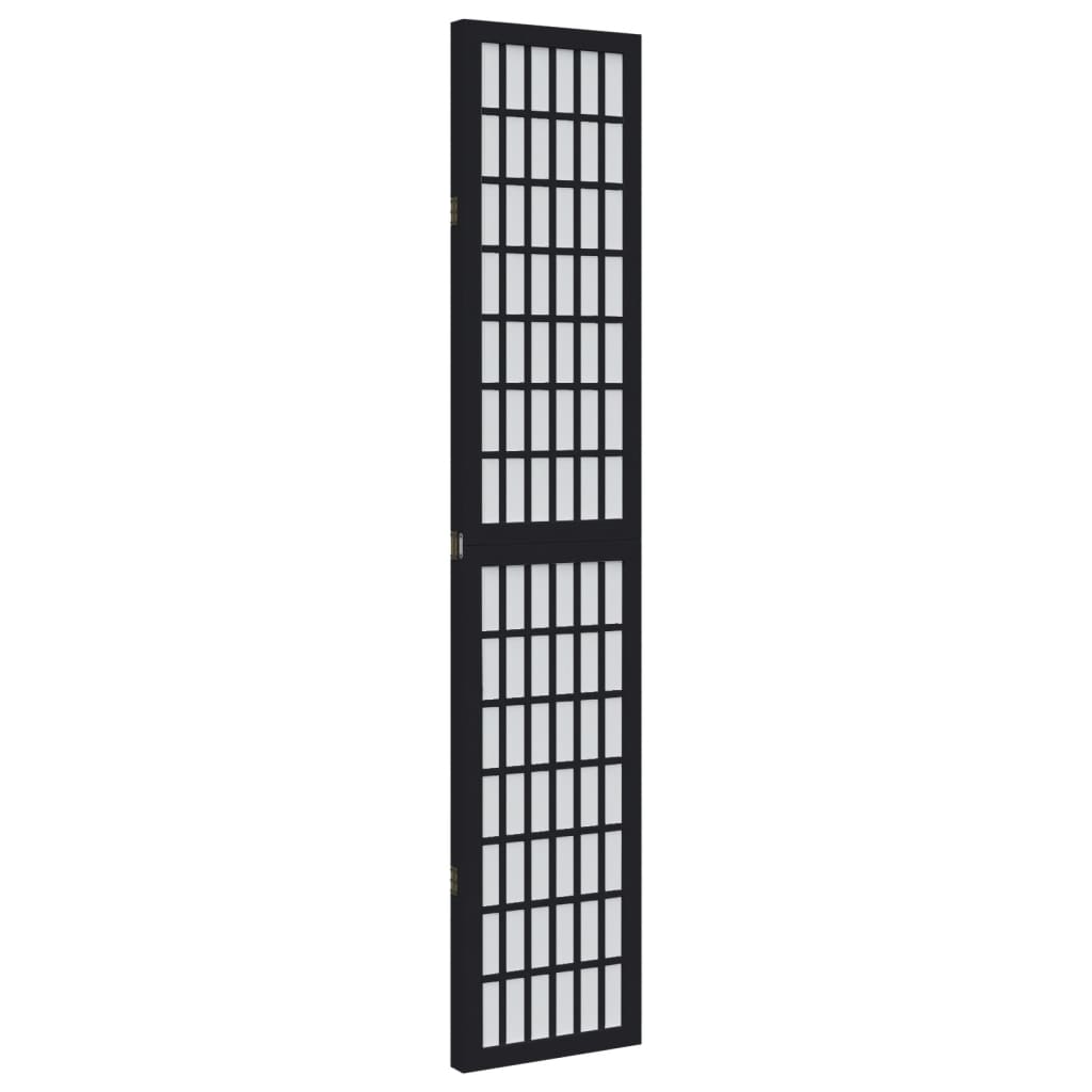 Room Divider 3 Panels Black Solid Wood Paulownia, image 5
