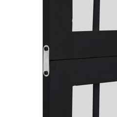 vidaXL Room Divider 3 Panels Black Solid Wood Paulownia 6