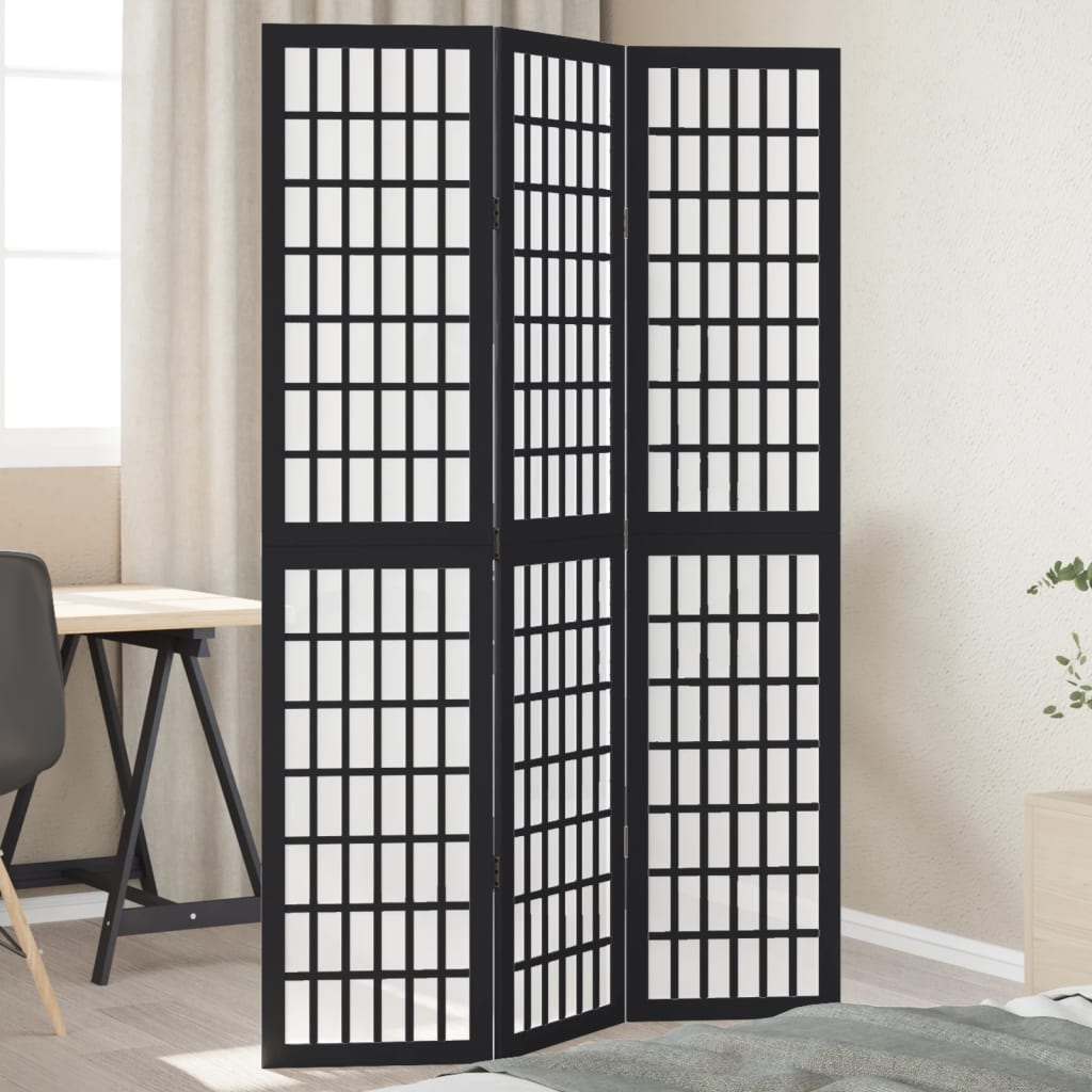 Room Divider Panels Black Solid Wood Paulownia