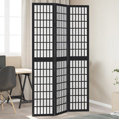 vidaXL Room Divider Panels Black Solid Wood Paulownia