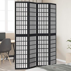 vidaXL Room Divider Panels Black Solid Wood Paulownia