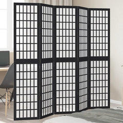vidaXL Room Divider Panels Black Solid Wood Paulownia