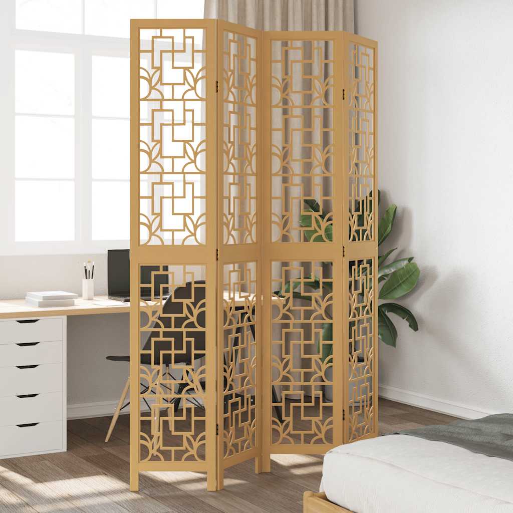 Room Divider Panels Brown Solid Wood Paulownia 40 x 220 cm 4