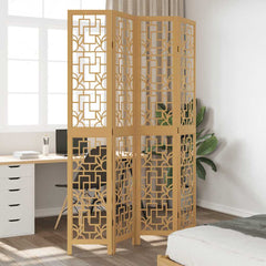 Room Divider Panels Brown Solid Wood Paulownia 40 x 220 cm 4