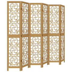Room Divider Panels Brown Solid Wood Paulownia 40 x 200 cm 6