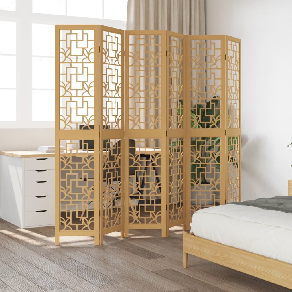Room Divider Panels Brown Solid Wood Paulownia 40 x 200 cm 6