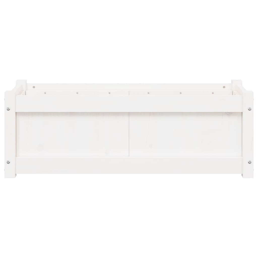 vidaXL Garden Planter White 90x31x31 cm Solid Wood Pine 5