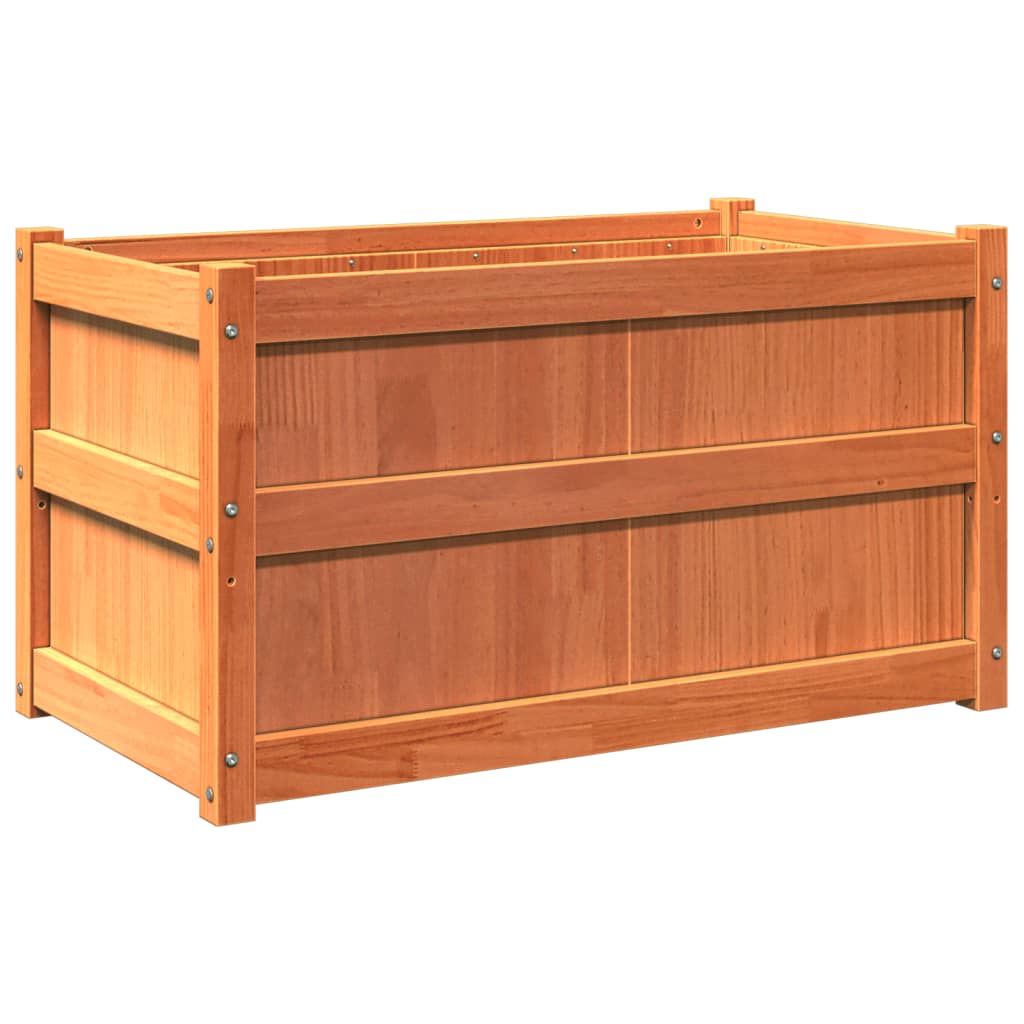 Garden Planters Solid Wood Pine Brown 1