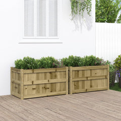 Garden Planters Solid Wood Pine Natural impregnated 2