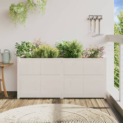 vidaXL Garden Planter White 150x50x70 cm Solid Wood Pine 3