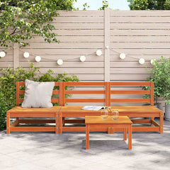 vidaXL Garden Sofas Armless 3 pcs Wax Brown 70x70x67cm Solid Wood Pine 3