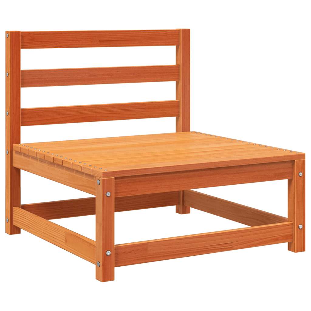 vidaXL Garden Sofas Armless 3 pcs Wax Brown 70x70x67cm Solid Wood Pine 4
