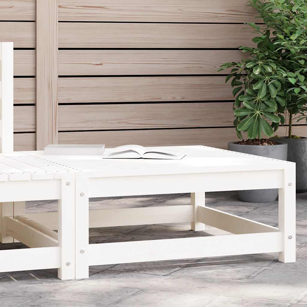 vidaXL Garden Footstool White 70x70x30 cm Solid Wood Pine 1