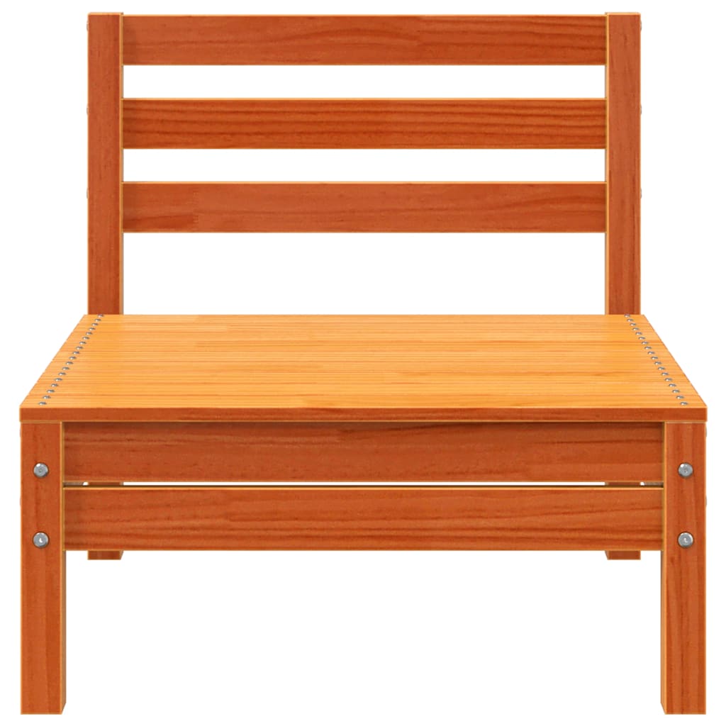 Corner Sofa Treated Pine Wood 4 pcs Wax brown