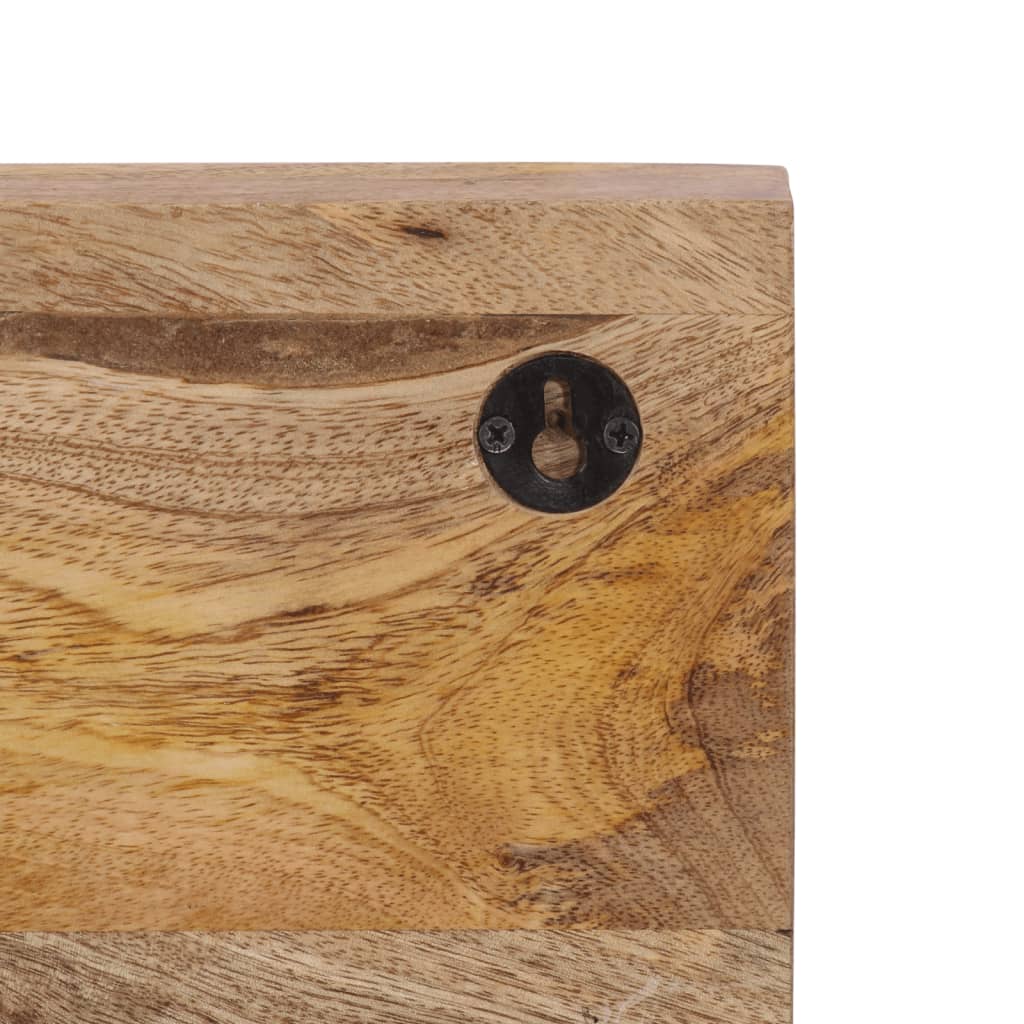 vidaXL Wall-mounted Coat Rack with 5 Hooks Solid Wood Mango 6
